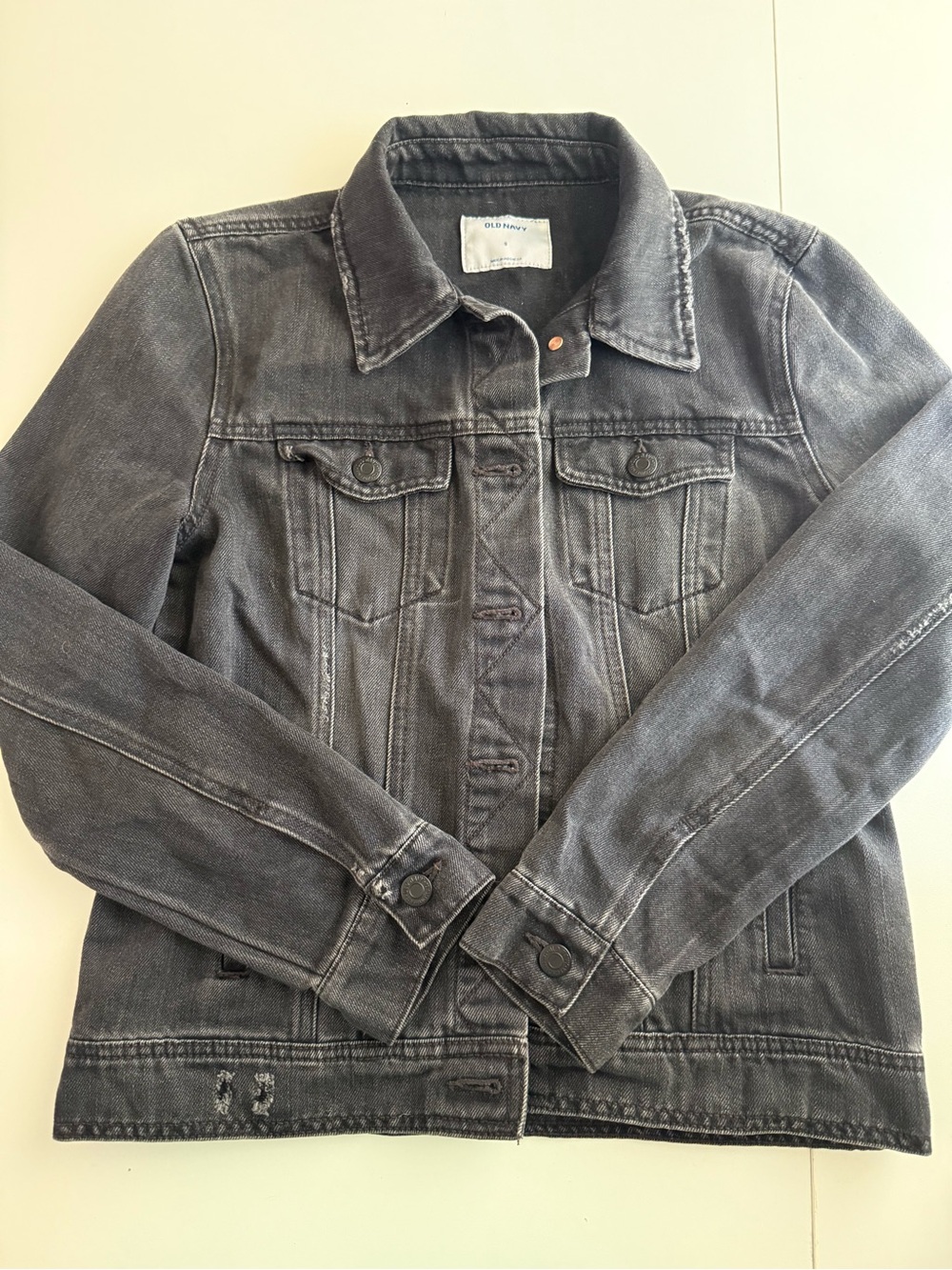 Old Navy Women's Faded Black Denim Jacket